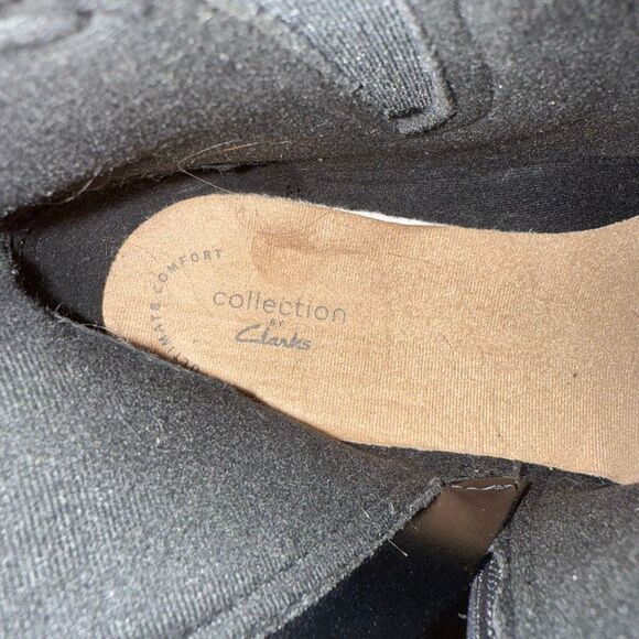 Clarks Collection Airabell Zip Wedge Ankle Boots Patent black 9.5 - Picture 7 of 8